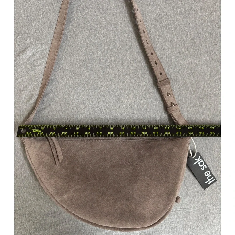 The Sak Suede Saddle Crossbody Bag in Taupe Brown